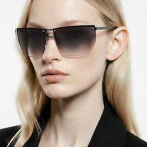 Gucci Gradient Gray Metalic Blue Light Frameless Rimless Sunglasses GG2652/S